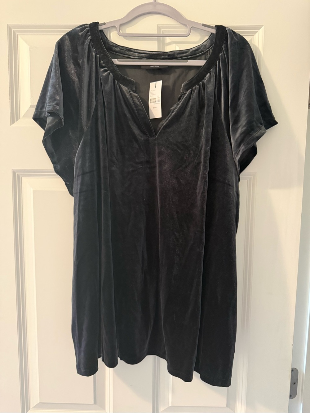 Lane Bryant Women’s Velvet Short-Sleeve V-Neck Top